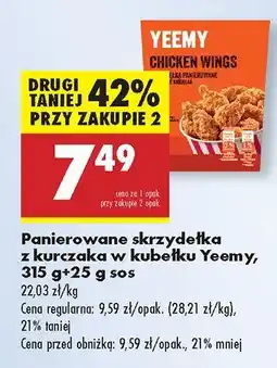 Biedronka Skrzydełka z kurczaka w panierce Yeemy oferta
