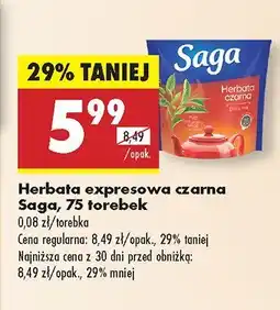 Biedronka Herbata ekspresowa czarna Saga oferta