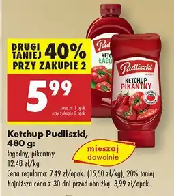Biedronka Ketchup Pudliszki różne rodzaje oferta