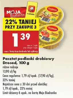 Biedronka Pasztet podlaski drobiowy Drosed różne rodzaje oferta