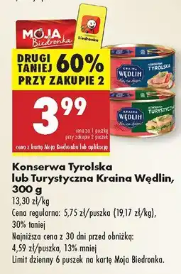 Biedronka Konserwa Tyrolska lub Turystyczna Kraina Wędlin oferta