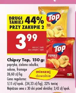 Biedronka Chipsy Top papryka/zielona cebulka/solone/fromage oferta