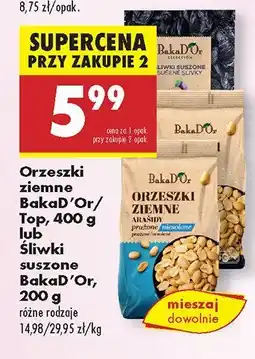 Biedronka Orzeszki ziemne BakaD'Or/Top lub śliwki suszone BakaD'Or oferta