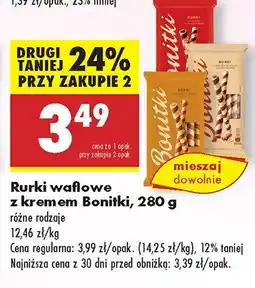Biedronka Rurki waflowe z kremem Bonitki oferta