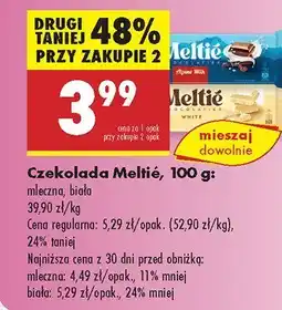 Biedronka Czekolada Meltie mleczna/biała oferta