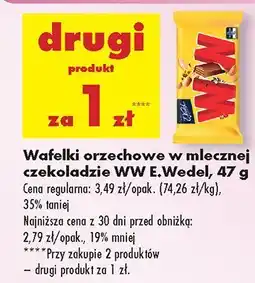 Biedronka Wafelki orzechowe w mlecznej czekoladzie WW E.Wedel oferta
