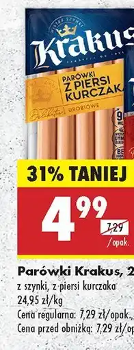 Biedronka Parówki Krakus z piersi kurczaka oferta