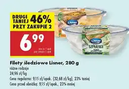 Biedronka Filety śledziowe Lisner różne rodzaje oferta