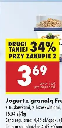Biedronka Jogurt z granolą Fruvita z czarną porzeczką oferta