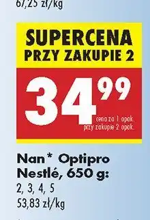 Biedronka Mleko modyfikowane Nan Optipro Nestle 2, 3, 4, 5 oferta