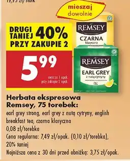 Biedronka Herbata ekspresowa Remsey różne rodzaje oferta