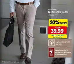 Lidl Esmara men spodnie chino męskie oferta