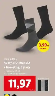Lidl Skarpetki męskie z bawełną, 3 pary oferta