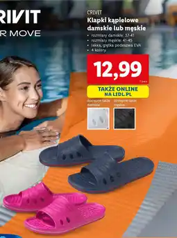 Lidl CRIVIT Klapki kąpielowe damskie lub męskie oferta