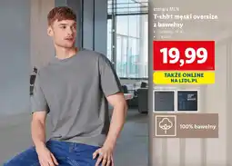 Lidl Esmara men t-shirt męski oversize z bawełny oferta