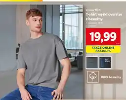 Lidl T-shirt męski oversize z bawełny oferta