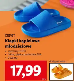 Lidl Crivit Klapki kąpielowe młodzieżowe oferta