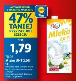 Lidl Pilos Mleko UHT 2,0% 1L oferta
