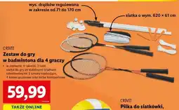 Lidl CRIVIT Zestaw do gry w badmintona dla 4 graczy oferta