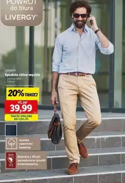 Lidl LIVERGY Spodnie chino męskie oferta