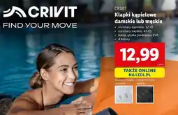 Lidl CRIVIT Klapki kąpielowe damskie lub męskie oferta