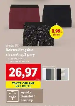 Lidl Bokserki męskie z bawełną, 3 pary oferta