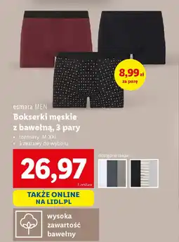 Lidl Esmara men bokserki męskie z bawełną oferta