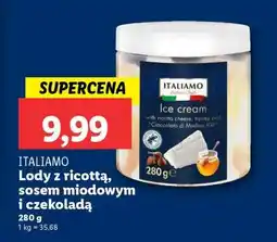 Lidl ITALIAMO Lody z ricottą, sosem miodowym i czekoladą oferta