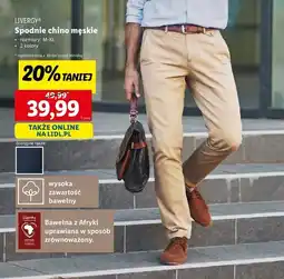 Lidl Spodnie męskie chino m-xl Livergy oferta