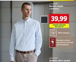 Lidl Koszula męska z bawełny m-xxl Esmara oferta