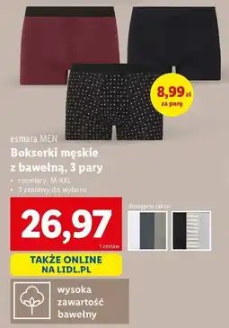 Lidl Bokserki męskie m-xxl Esmara oferta