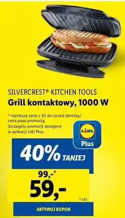 Lidl Grill kontaktowy 1000 w Silvercrest oferta