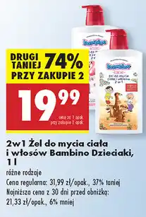 Biedronka Żel do mycia ciała i włosów Bambino Dzieciaki 1L oferta