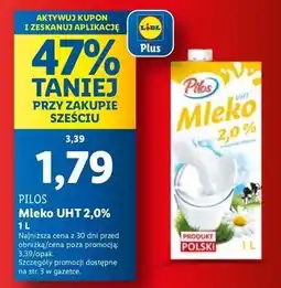 Lidl Mleko 2 % Pilos oferta