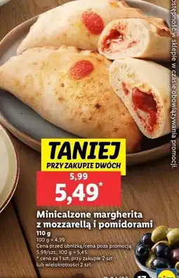 Lidl Minicalzone margherita i mozzarella z pomidorami oferta