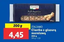 Lidl Ciastka z ciasta francuskiego polewą cukrową i glazurą morelową Italiamo oferta