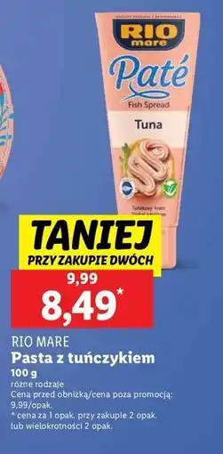 Lidl Pasta z tuńczyka Rio Mare oferta
