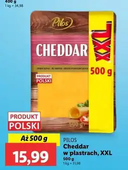Lidl Ser cheddar w plastrach Pilos oferta