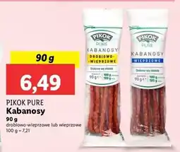 Lidl Kabanosy wieprzowe Pikok Pure oferta