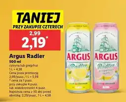 Lidl Piwo Argus Radler Grejpfrut oferta