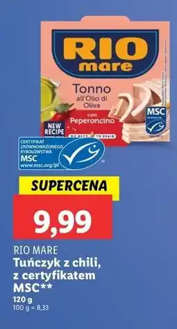 Lidl Tuńczyk w oliwie z oliwek papryką peperoncino Rio Mare oferta