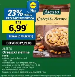 Lidl Orzeszki ziemne prażone i niesolone Alesto oferta