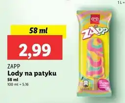 Lidl Lód toffi Algida Zapp oferta
