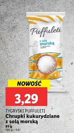 Lidl Chrupki puffuletti z solą morską Tygryski oferta