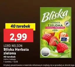 Lidl Herbata zielona z malina truskawką Lord Nelson Bliska oferta