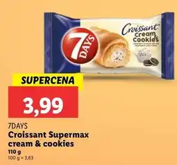 Lidl Croissant z kremem o smaku waniliowym mlekiem i kawałkami ciastek 7 Days Cream & Cookies oferta