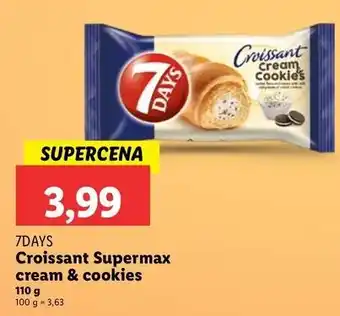 Lidl Croissant z kremem o smaku waniliowym mlekiem i kawałkami ciastek 7 Days Cream & Cookies oferta