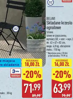 ALDI Składane krzesło ogrodowe oferta