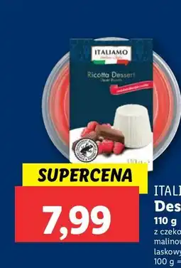 Lidl Deser z ricottą, czekoladą orzechową gianduja i pastą malinową Italiamo oferta