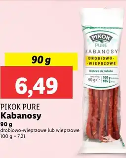 Lidl Kabanosy drobiowo-wieprzowe Pikok Pure oferta